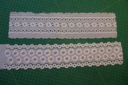 Antike St. Galler Spitzen weiss - 2 Teile à 38 cm