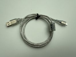 USB-Kabel USB 2.0, Typ A auf Micro-B, Transparent, NEU