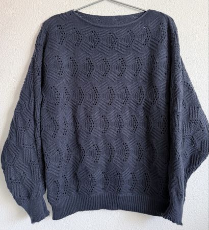 Feinstrick-Pullover, dunkelblau, Grösse L,  Top Zustand!
