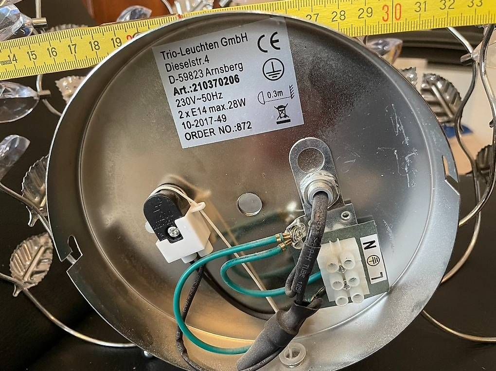Lampade: Wandlampe Chrom Blätter Kristall – Usato da Brittnau venduto da Seeedia 3