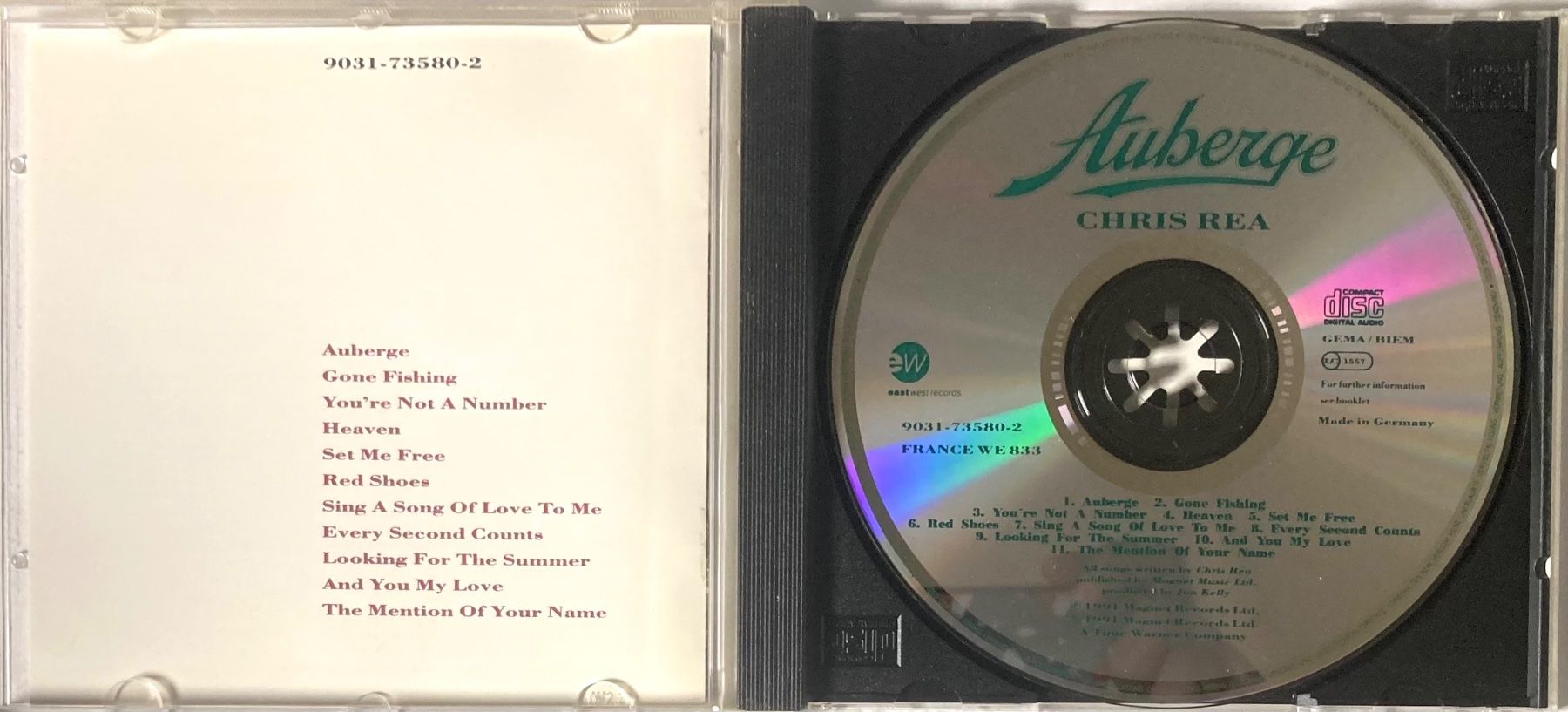 CD: CHRIS REA - AUBERGE – Usato da Poliez-Pittet venduto da Newtown-Records 2