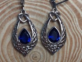 Boucles d'oreilles noeuds celtiques saphir ✨