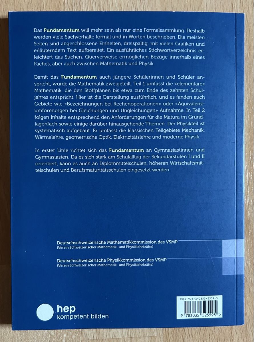 Libri: Fundamentum Mathematik und Physik – Nuovo (secondo la descrizione) da Reigoldswil venduto da har_yz6k 1