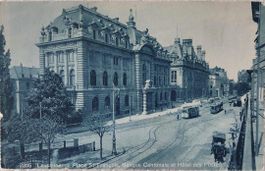 LAUSANNE - Place St-François, BCV & Hôtel des Postes, Trams
