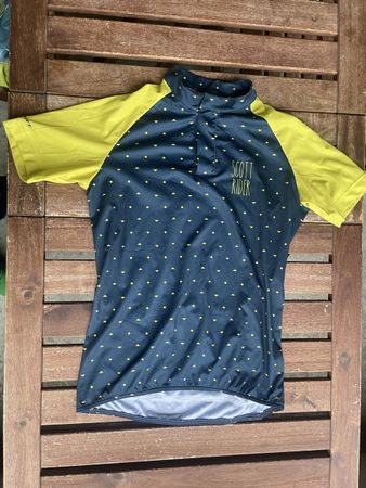 Scott Radtrikot kurzarm dunkelblau gelb Grösse 152