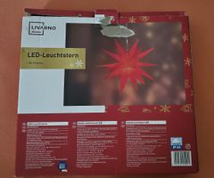 Livarno Home LED-Leuchtstern, rot, neuwertig mit 18 Spitzen