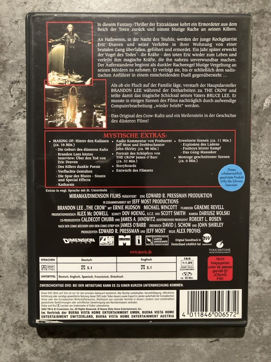 Tutti i DVDs: The Crow - Special Edition DVD - Mit Extras – Nuovo (secondo la descrizione) da Lausen venduto da Indexvision 1