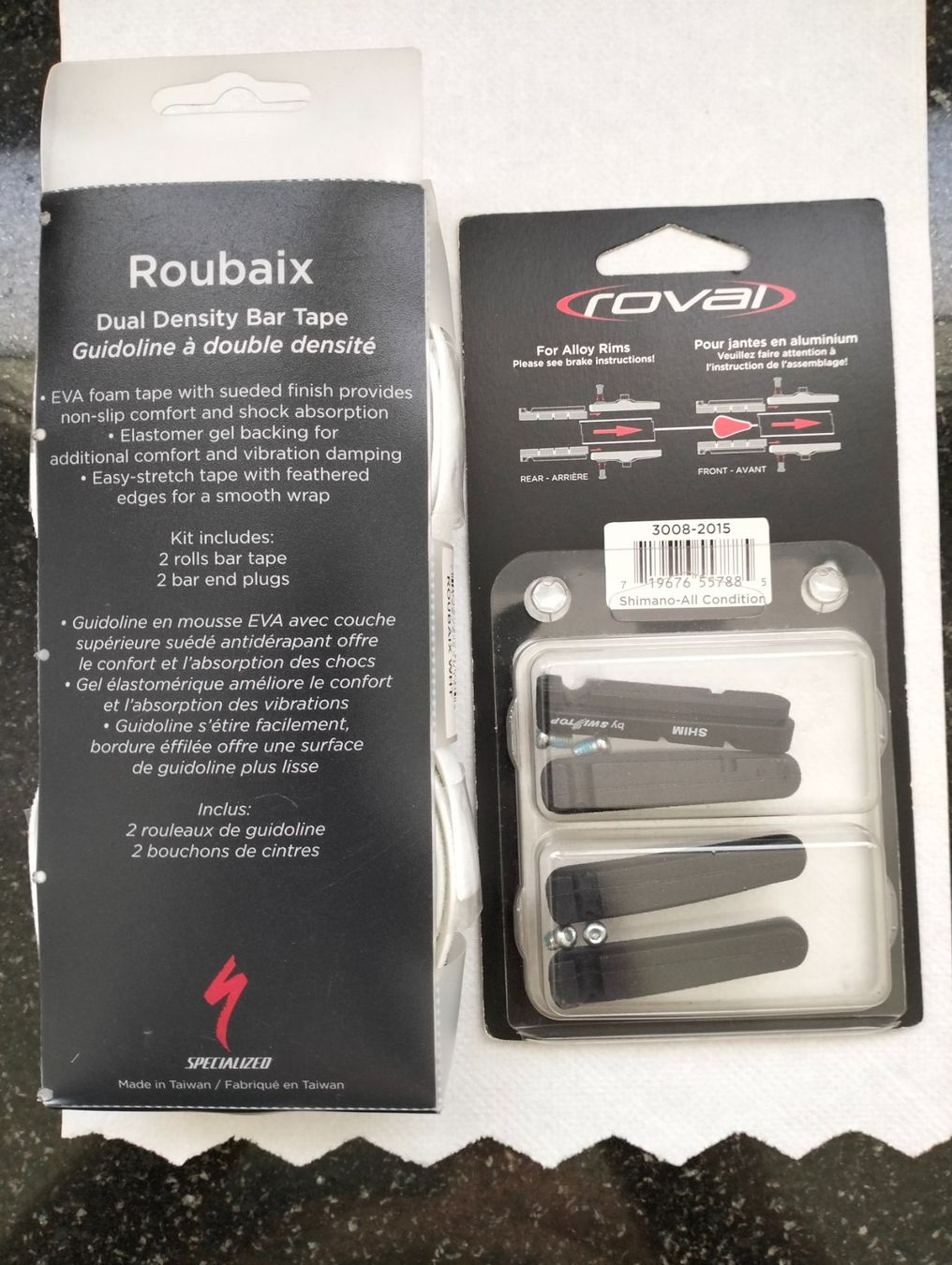 Specialized Pezzi di ricambio: Specialized Roubaix Lenkerband & Roval Brems Beläge – Nuovo e nell'imballaggio originale da Uster venduto da KarlZH 1