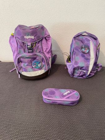 Ergobag Schulsack Set Lila mit Turnrucksack & Zubehör Top!