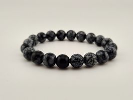 Obsidian-Armband Snowflakes-Obsidian Heilsteine/Natursteine