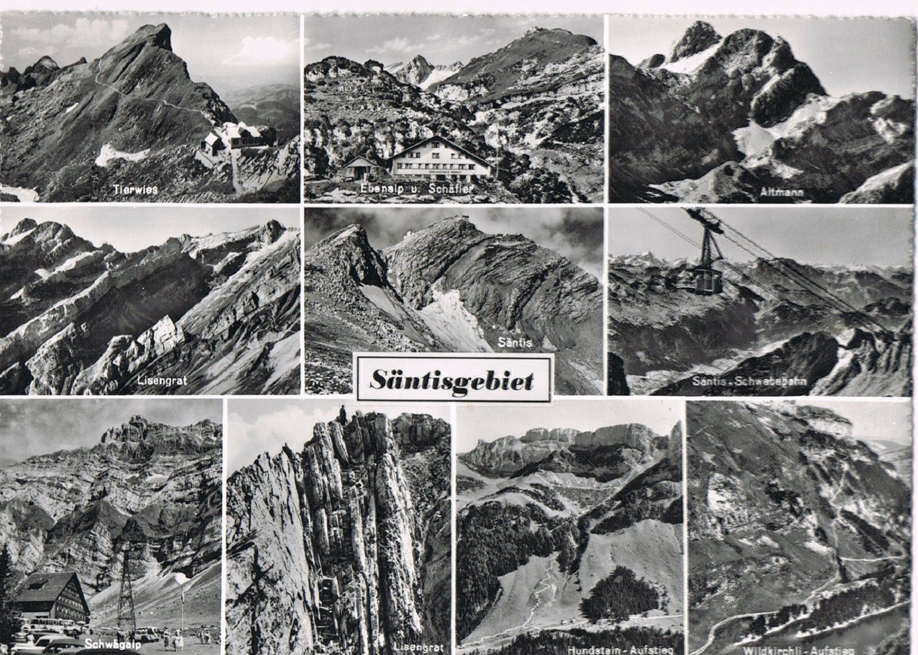 Cartoline postali: Säntisgebiet 10-Bilder-AK – Usato da Buchs AG venduto da Baerfisch