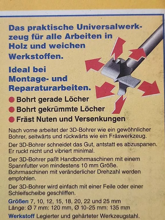 Tutti gli attrezzi: 3 D Bohrer – Usato da Oberuzwil venduto da Pouchou 1