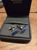 Omega Manschettenknöpfe Edelstahl blau