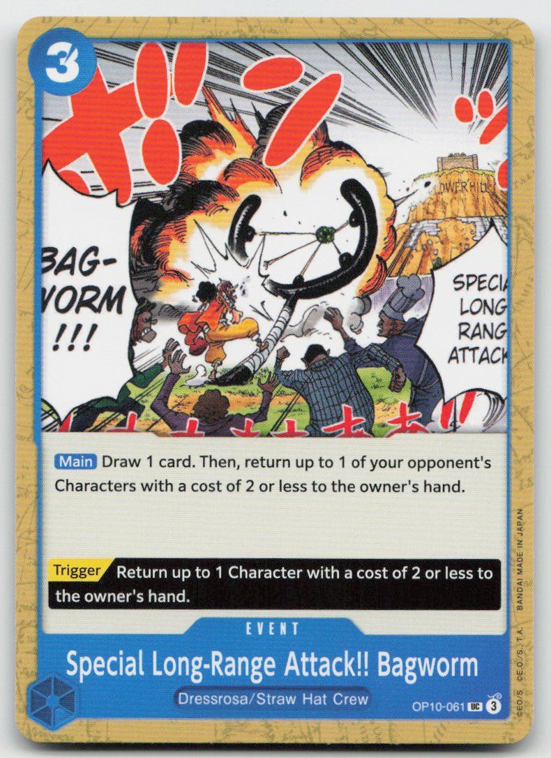 Bandai Carte collezionabili: One Piece Special Long Range Attack! Bagworm OP10-061 UC – Usato da Lugano venduto da VlaseCard