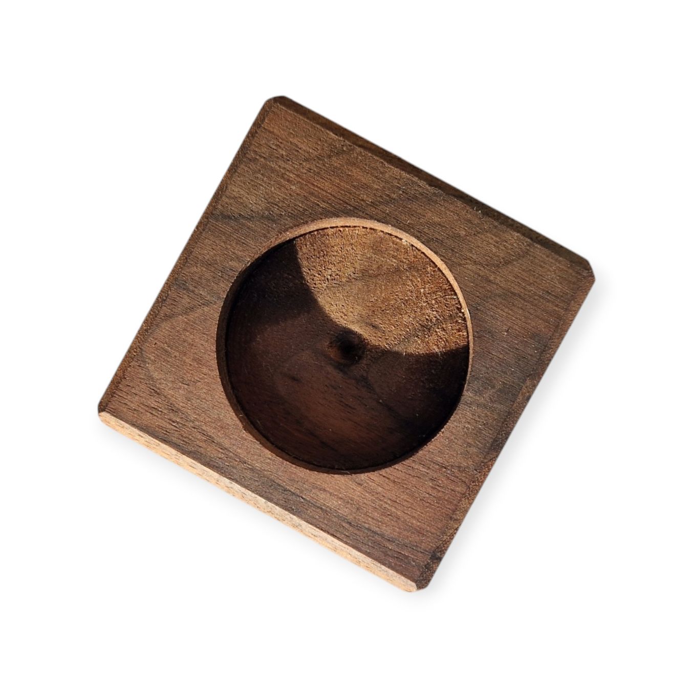Kerzenständer: Rustikaler Teelichthalter aus Holz - Nussbaum 6x6cm – Neu und originalverpackt aus Muttenz von Candro99 3