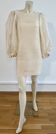 Sportmax Sommer edles Kleid Seide Ballonärmel creme Gr. 34