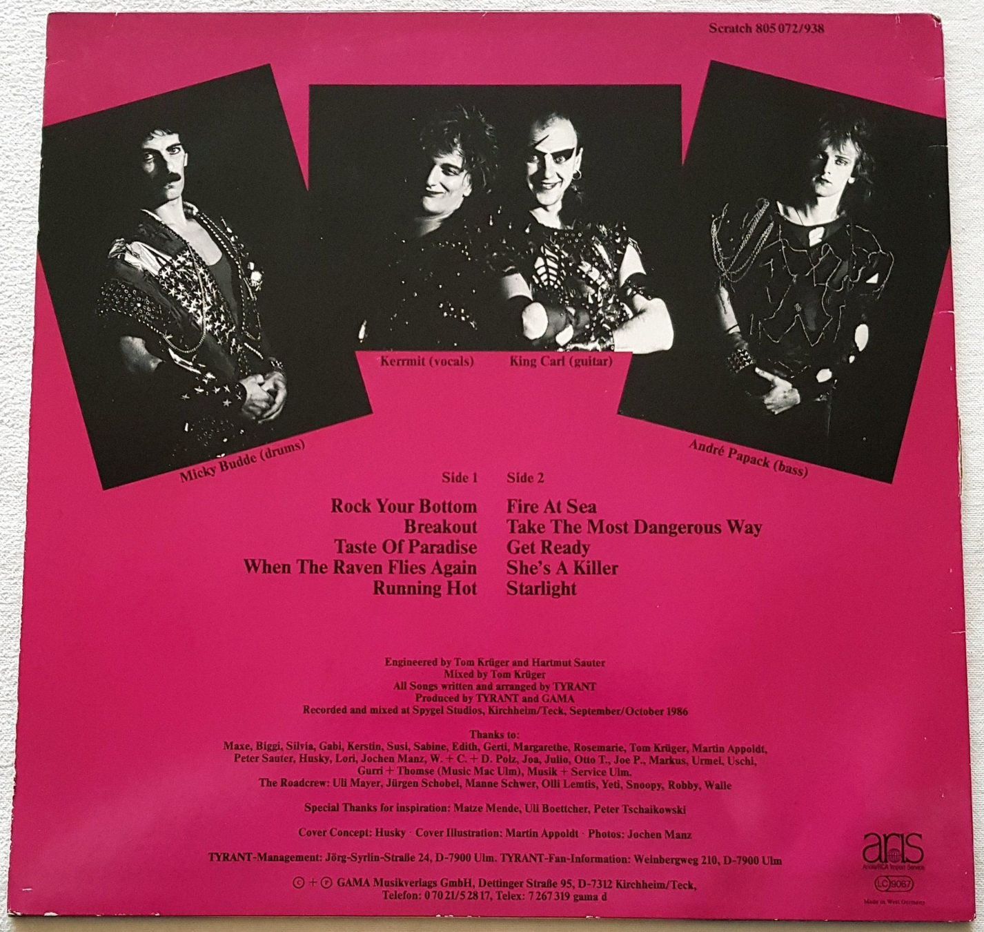Schallplatten: Tyrant - Running Hot - LP - 1986 - First Press - Scratch Rec – Gebraucht aus Uster von Zardodel 1