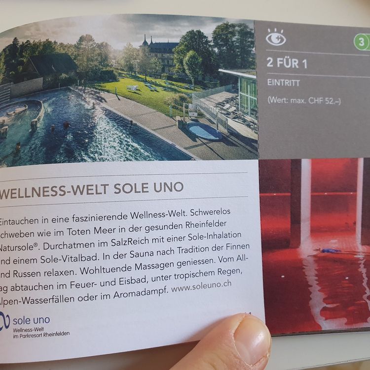 Wellness-Welt Sole Uno 2 für 1 Eintritt | Kaufen auf Ricardo