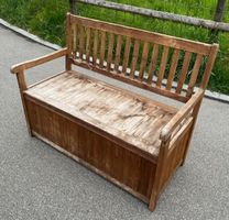 Holzbank mit Truhe gebrauchter Zustand 120cm