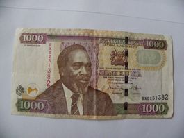 Kenia 1000 Shilling-Note 2008, Jomo Kenyatta, Elefanten M...