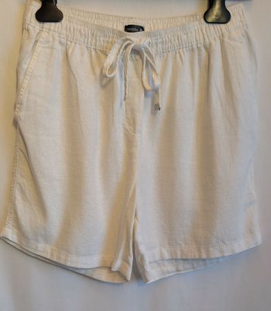 Kurze Shorts Sommerhose Leinenstyle weiss Gr. S/ M
