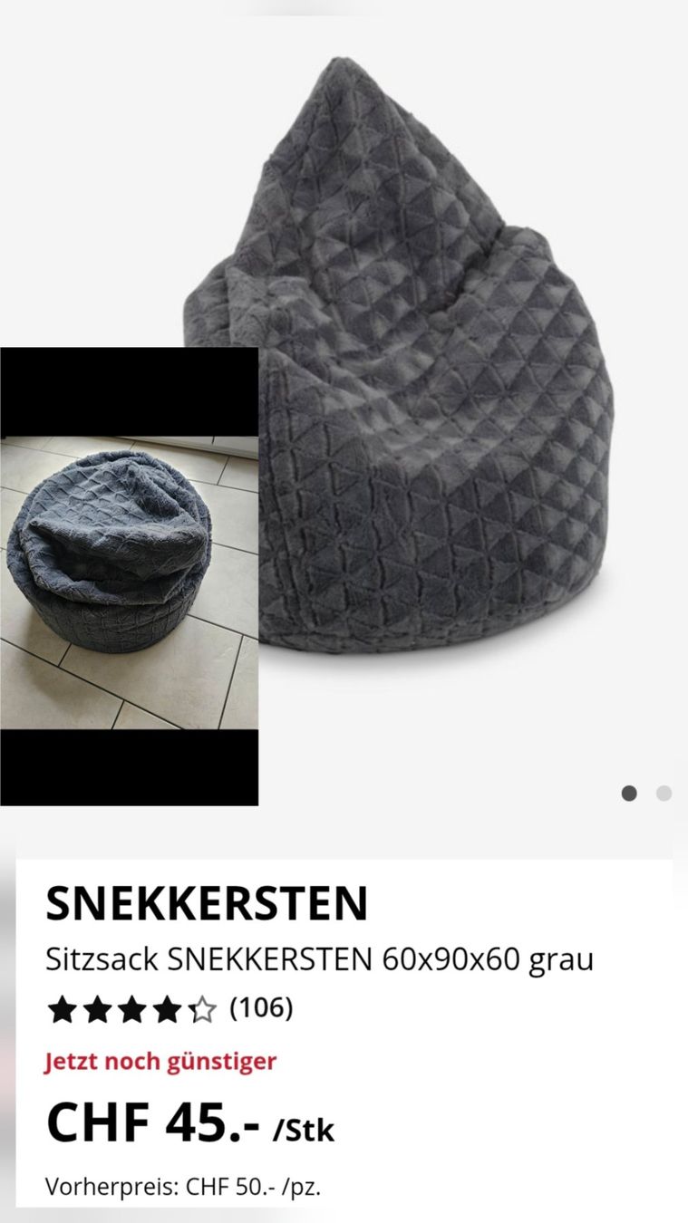 Jysk Kissen: Sitzsack – Neu (gemäss Beschreibung) aus Lenzburg von Vel-Fa