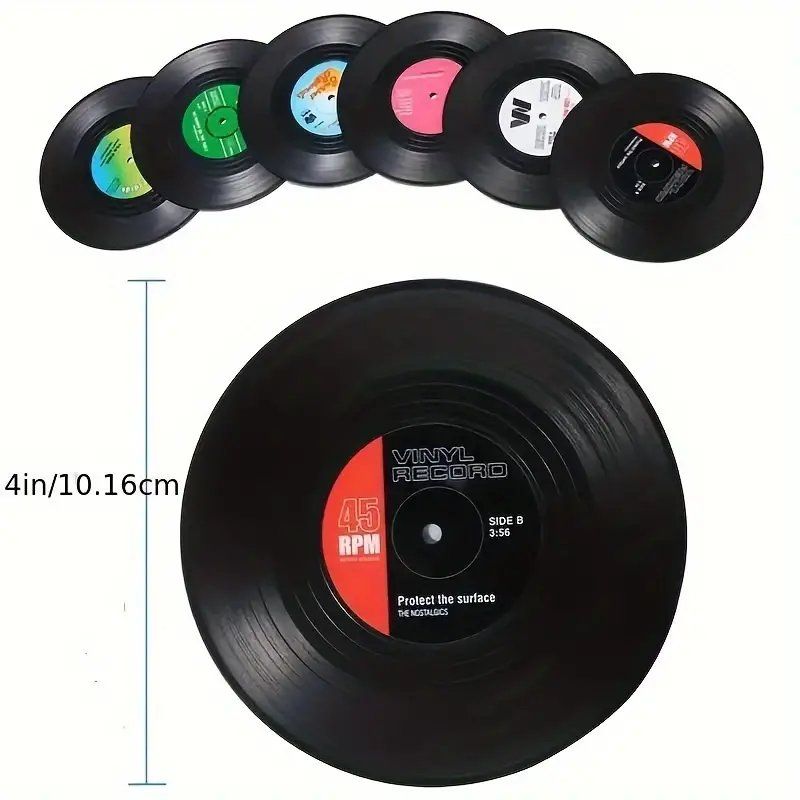 Sottobicchieri: Schallplatten Getränkeuntersetzer Vinyl Retro Bierdeckel – Nuovo e nell'imballaggio originale da Dättlikon venduto da easythings 4