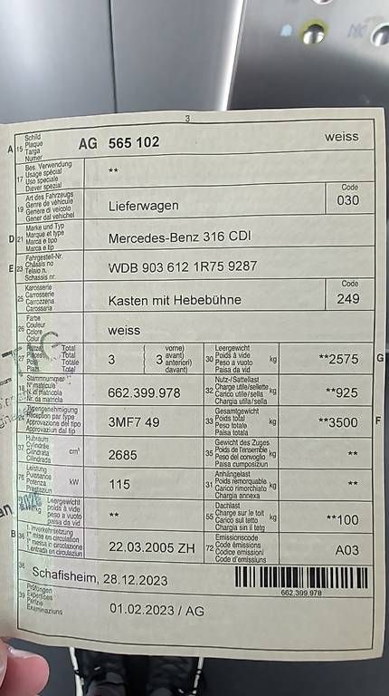 Mercedes-Benz Nutzfahrzeuge: Mercedes Benz Sprinter 316CDI – Gebraucht aus Tägerwilen von but_y8x2