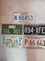 5 US Kennzeichen, z.B. Florida, Illinois, Missouri, Ohio