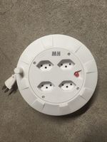 Kabelrolle Max Hauri 5m 4 Steckdosen Typ 13 weiss neu