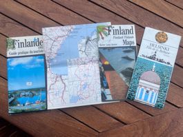 Finlande Cartes routières et guides touristiques vintage