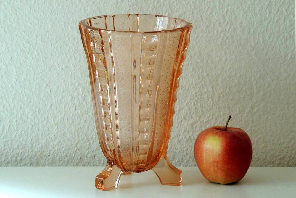 Vase art déco Hubertus, verre pressé, Walther &amp; Söhne, 1930s | Kaufen ...