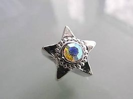 Stern Metall Strass 15mm AB transparent