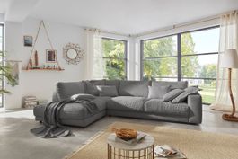 Ecksofa High End in Cord  dark grey Links