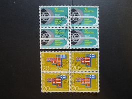 1967 Nr. 446 + 447 im 4er Block mit ET-Stempel