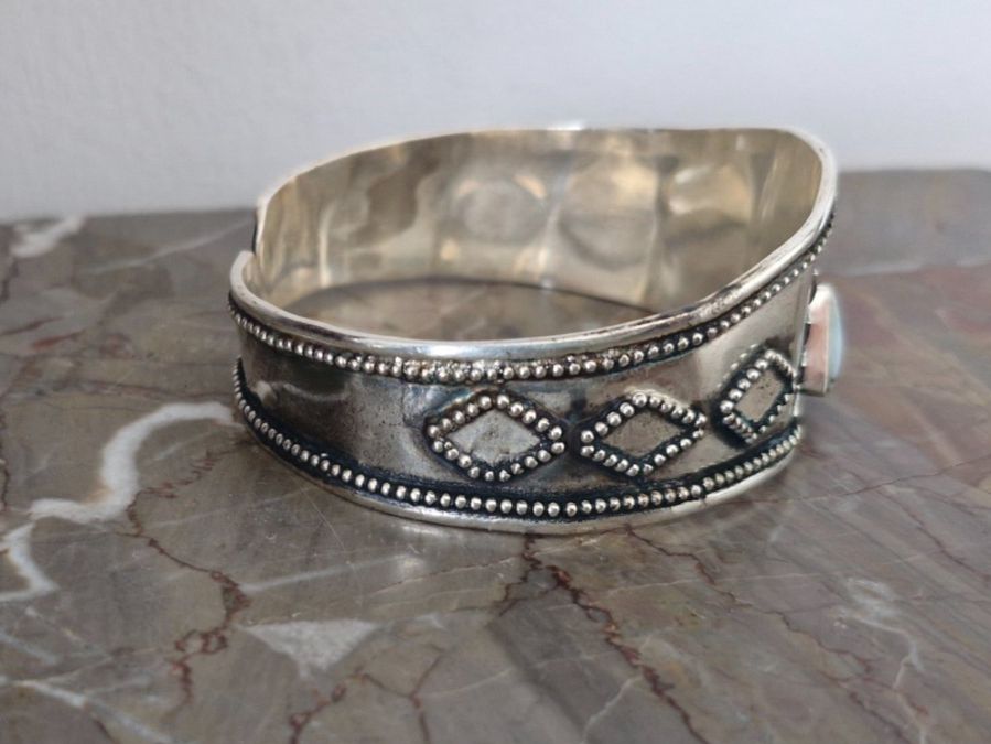 Bracciali & Braccialetti: Bracelet en argent avec larimar. – Usato da Montbrelloz venduto da Pinkflamingo 1