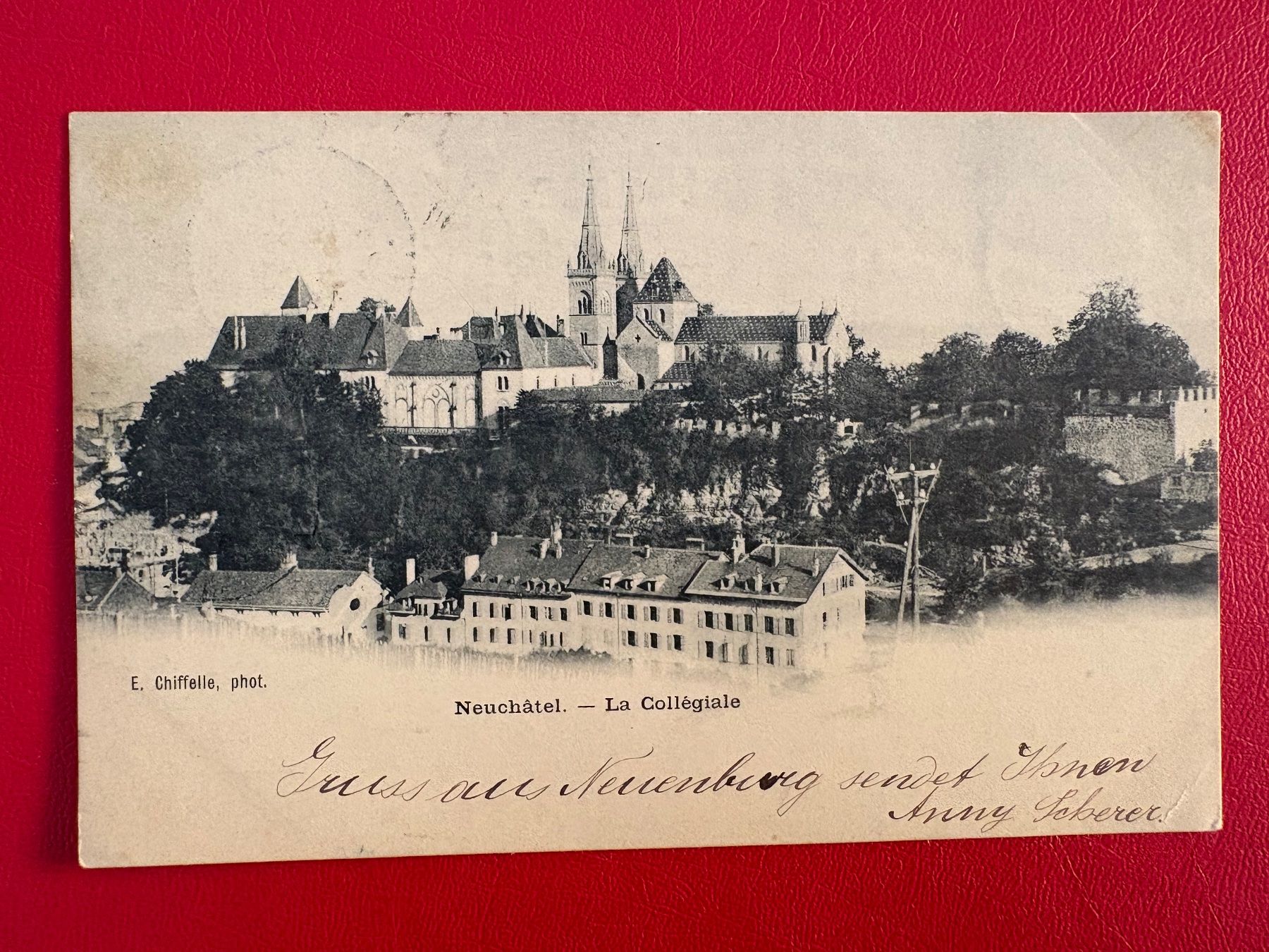 Cartoline postali: 1893 // Neuchâtel - La Collégiale – Usato da St-Légier-Chiésaz venduto da Theo006