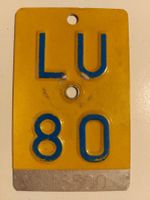 Velonummer LU 80 Mofanummer gelb Plaque Mofa