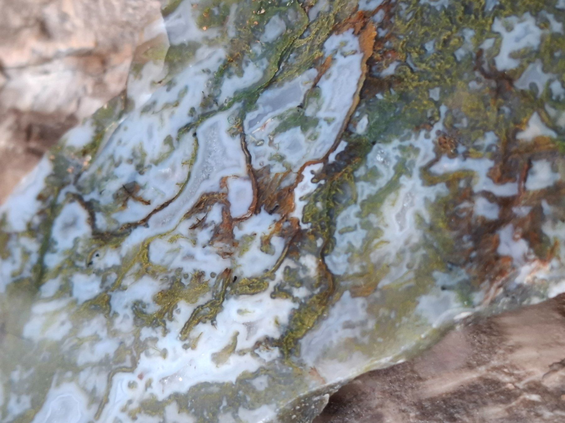Mineralien & Heilsteine: Moosachat- Platte – Gebraucht aus Zwieselberg von Halifaxmendusli 7