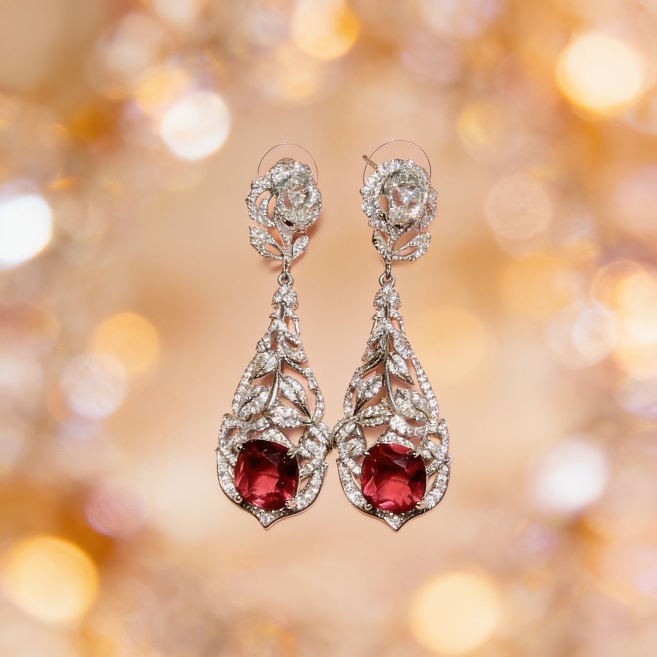 Ohrringe & -stecker: Boucles d'oreilles pendantes Rose rouge – Neu und originalverpackt aus St-Maurice von Sandrinette123