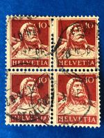 CH1914 - Tell bloc de 4 oblitéré - Zu 126II