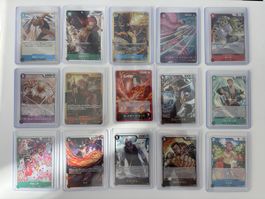One Piece Card Game Konvolut 15 Karten in Hüllen