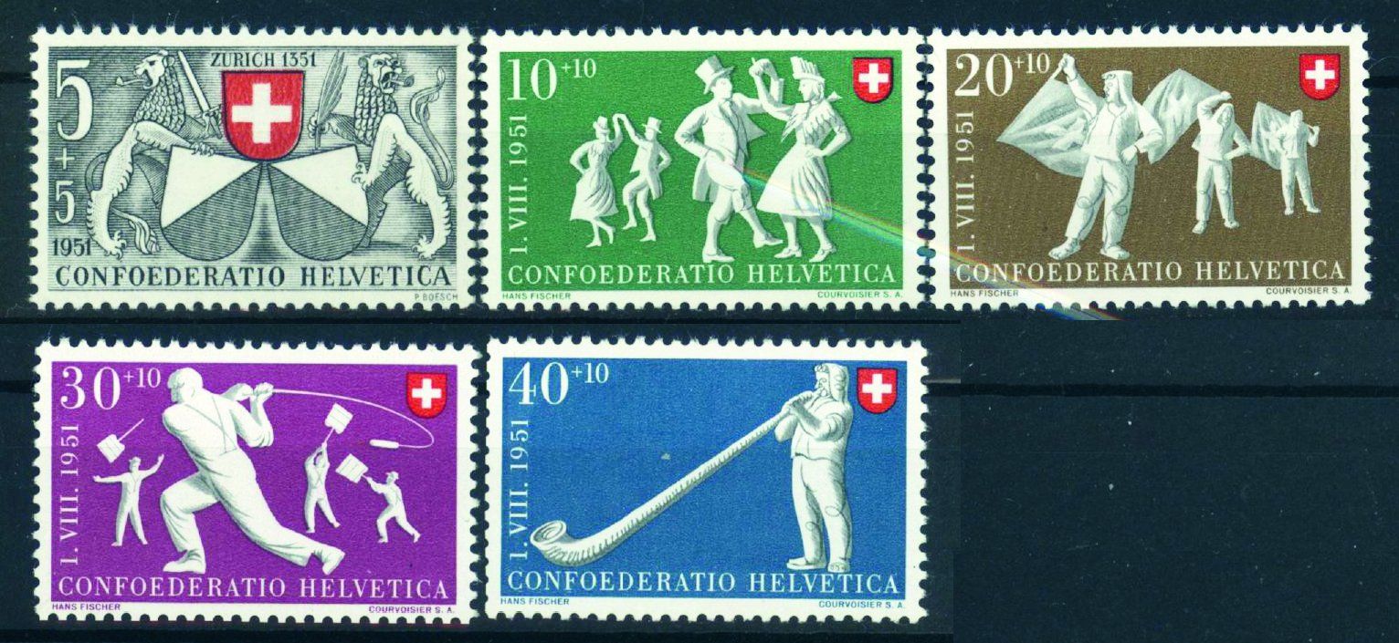 Tutti i francobolli: 1951, Pro Patria ** (2) – Usato da Willisau venduto da Vollstempel