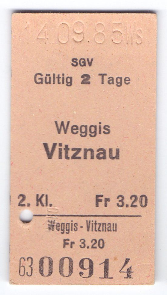 Biglietti: Billette Weggis - Vitznau – Usato da Langenthal venduto da Sammlungs_aus