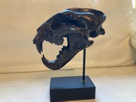 Bronze Guss Leopardenschädel