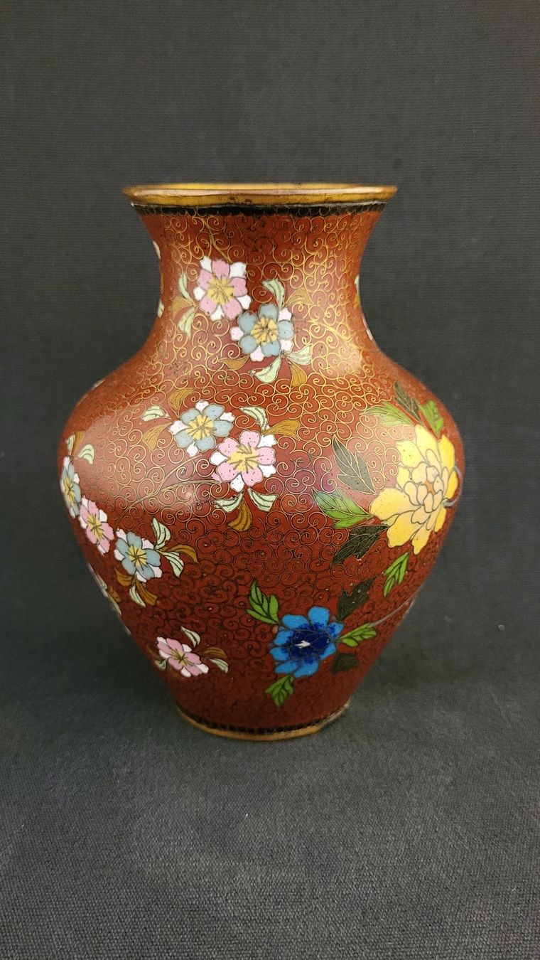 Vasi & Recipienti: Alte Cloisonne-Vase mit Blumen – Usato da Basel venduto da spinne02 4