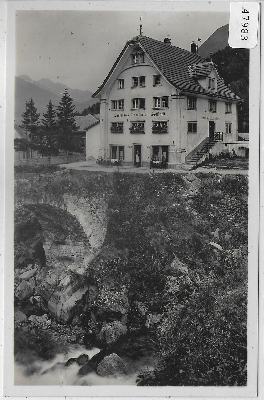 Cartoline postali: Hospenthal - Gasthaus Gotthard – Usato da Ettingen venduto da Kartenplanet