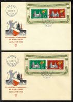 1955, W35 auf 2 ill./unadr.FDC BERNE frz + BERNA it. (15857)