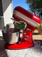 Küchenmaschine rot mit Rührschüssel und Zubehör gebraucht