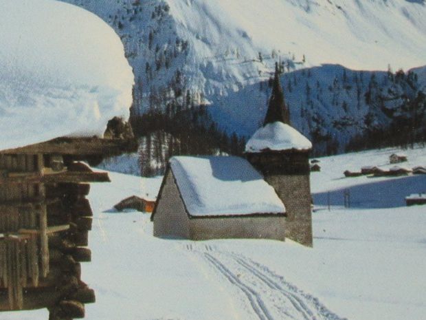 Cartoline postali: Davos , Sertig - Dörfli , Kapelle 1995 – Usato da Grenchen venduto da Bluemchen1900